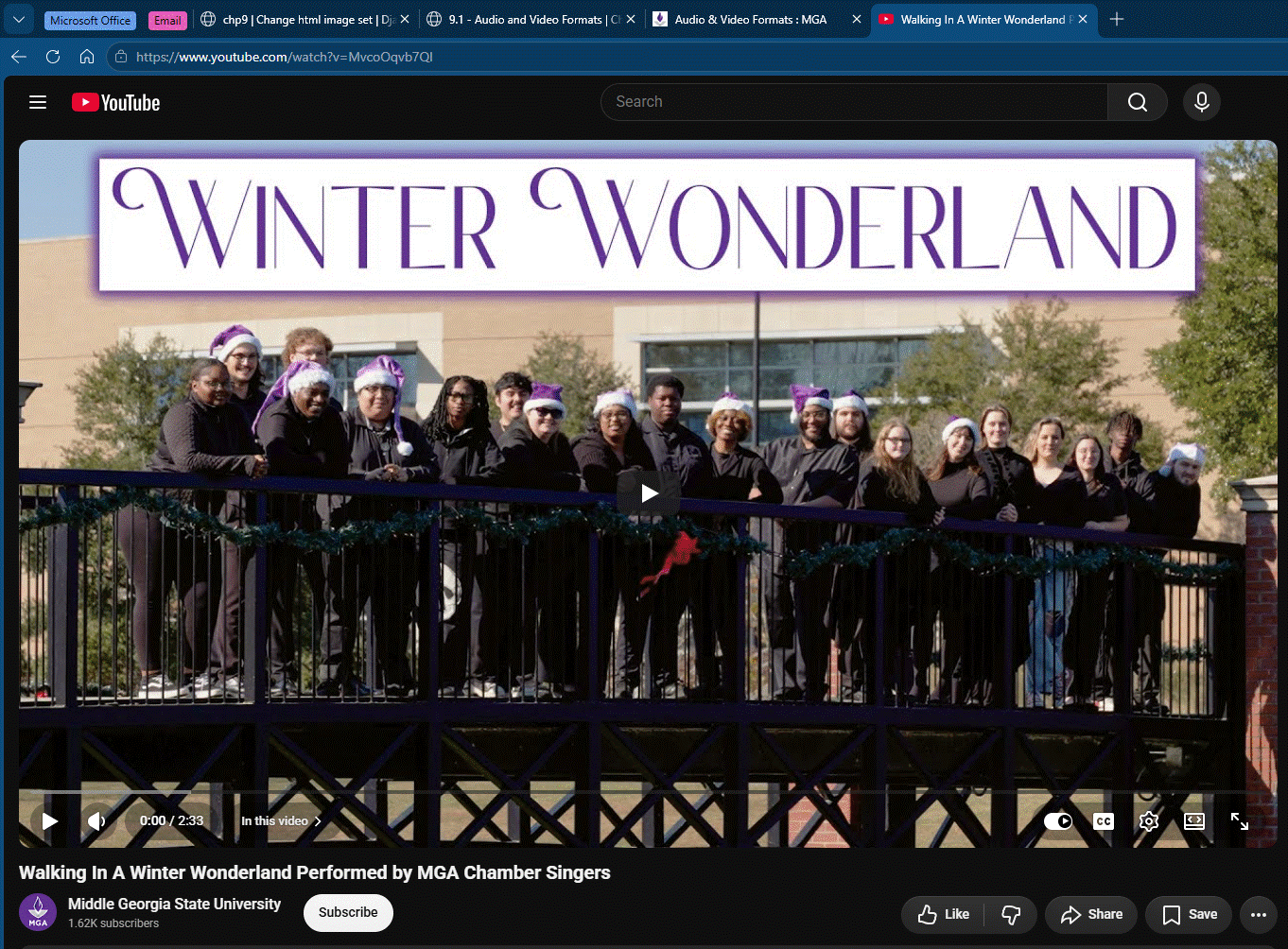 video opens in separate browser window